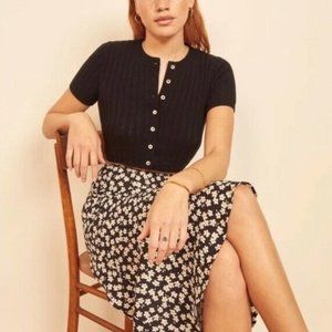 Reformation Cashmere Germaine Cardigan (Black, X-Small)